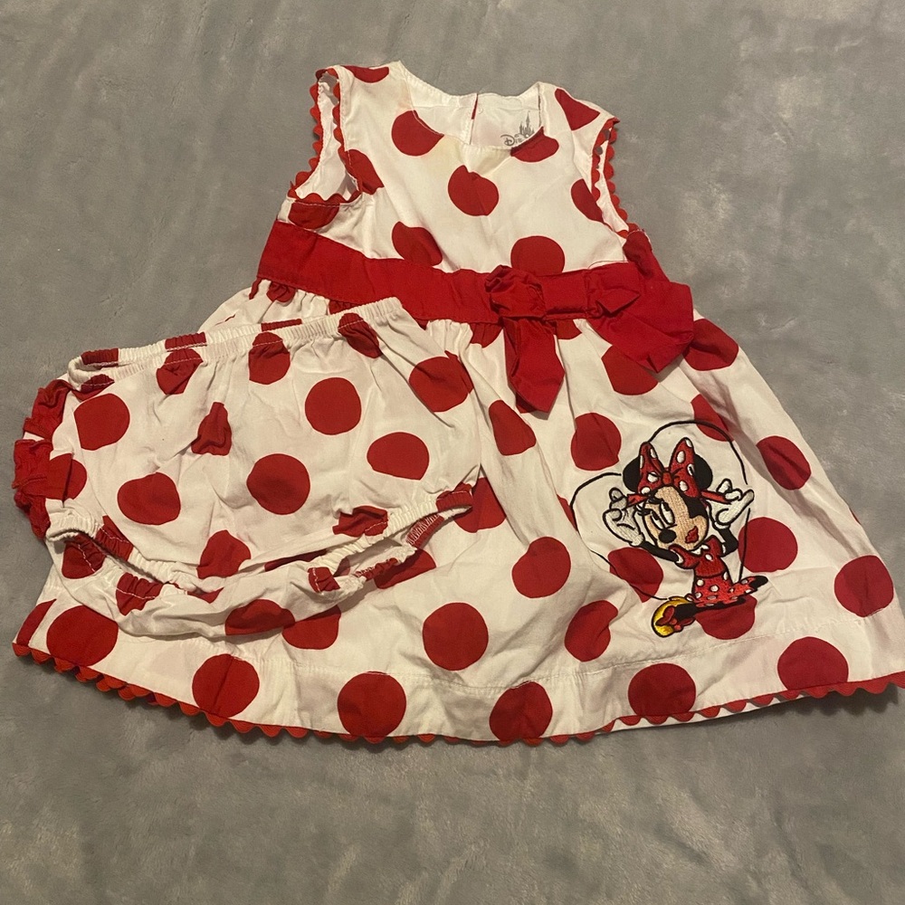 Red Polka Dot Dress with Minnie Mouse Design
